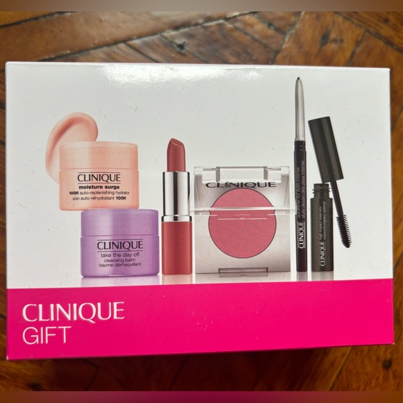 Clinique 6-PC GIFT Set, Value $81: Cleansing Balm, Moisture Surge, Makeup. New. - Picture 1 of 5